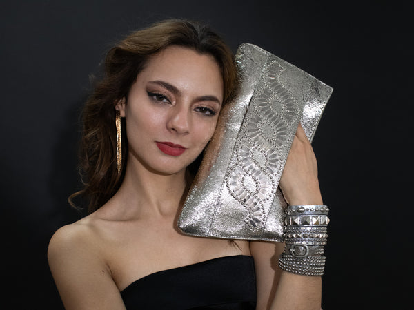 Calleen Cordero Emily .5" Bracelet Gold Mirror W/ Brass Art