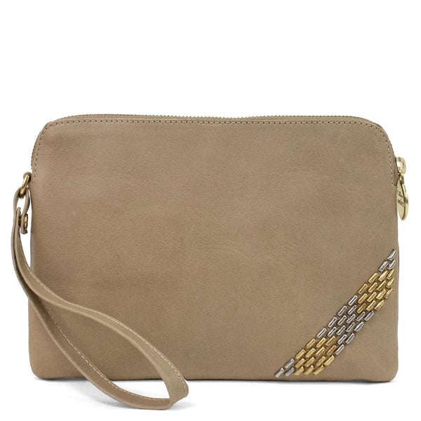 calleen cordero Emu New Wristlet Clutch Shell Belmont w/ Brass & Nickel Art