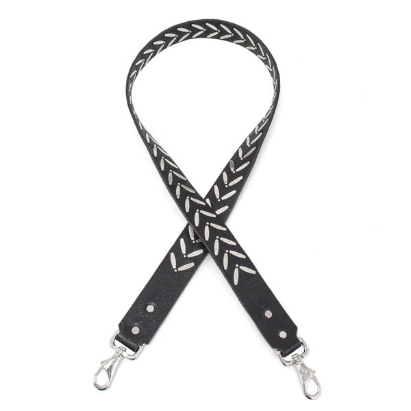 Calleen Cordero Ennio Handbag Strap Black Aniline W/ Nickel Art