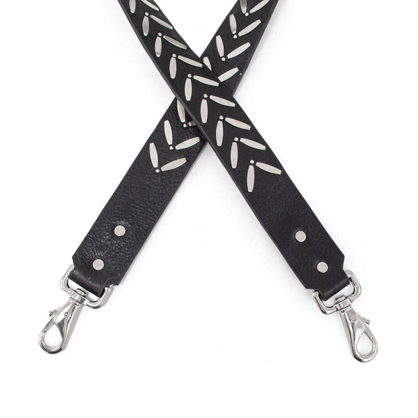 Calleen Cordero Ennio Handbag Strap Black Aniline W/ Nickel Art