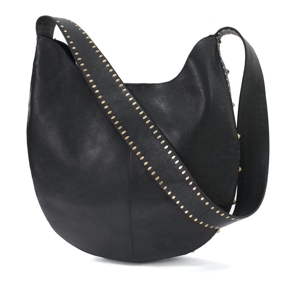 calleen cordero Evoke Sacha Messenger Black Aniline w/ Brass Art