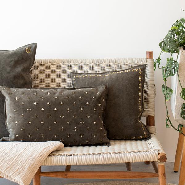 Calleen Cordero Faith 26" X 16" Pillow Case Faith Art -Pine Suede W/ Brass & Nickel