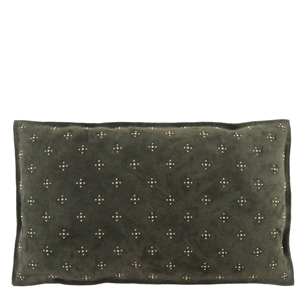 calleen cordero Faith 26" x 16" Pillow Case Faith Art -Pine Suede w/ Brass & Nickel