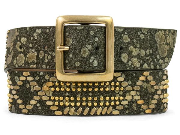 Calleen Cordero Fonda 1.5" Belt Black El Paso W/ Nickel Art