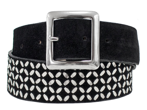 Calleen Cordero Fresca 1.5" Belt Black El Paso W/ Nickel Art