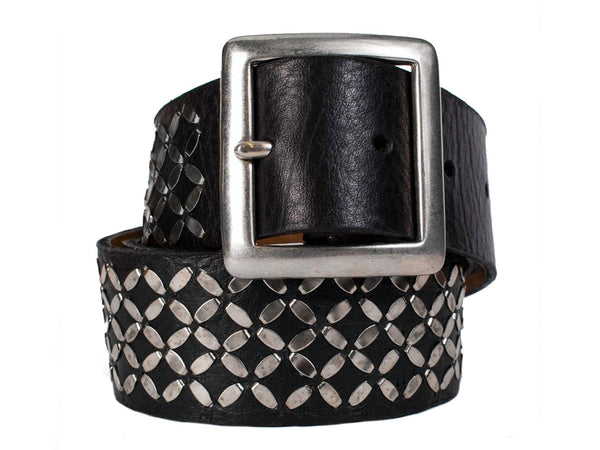 Calleen Cordero Fresca 1.5" Belt Black El Paso W/ Nickel Art