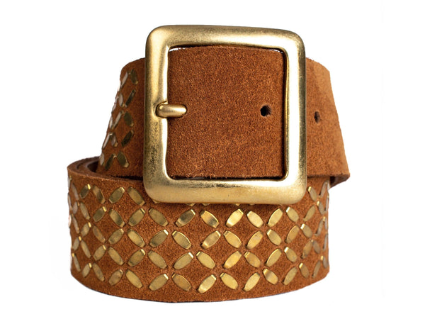 Calleen Cordero Fresca 1.5" Belt Black El Paso W/ Nickel Art