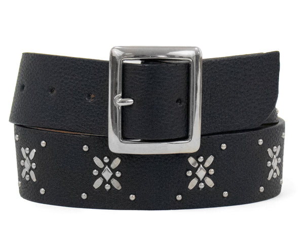 Calleen Cordero Frida 1.5" Belt Hueso Nappa W/ Brass Art