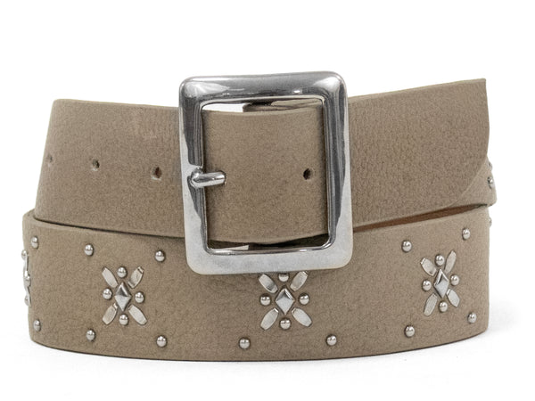 Calleen Cordero Frida 1.5" Belt Hueso Nappa W/ Brass Art