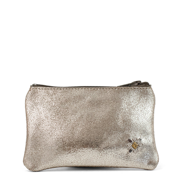 Calleen Cordero Frida Zip Wallet Puerto Rico Gold W/ Brass Art