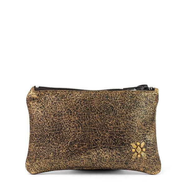 calleen cordero Frida Zip Wallet Puerto Rico Gold w/ Brass Art