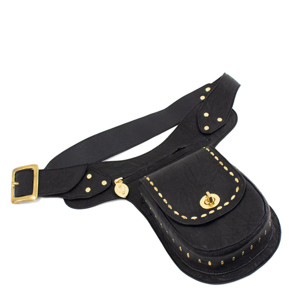 Calleen Cordero Gavranita Belt Bag Black Montana W/ Brass Art