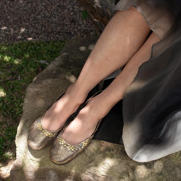 Calleen Cordero Grace Flat Puerto Rico Gold W/ Brass & Nickel