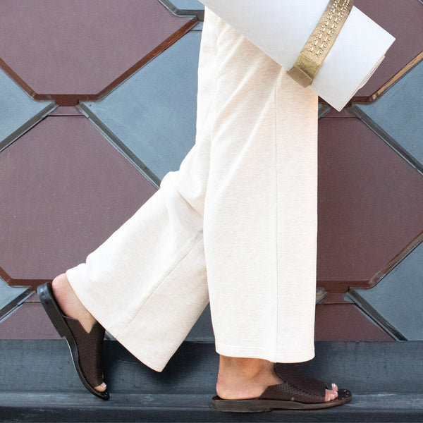 Calleen Cordero Hala Sandal Black Lizard W/ Brass Art