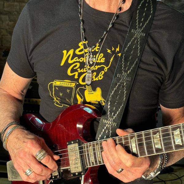 Calleen Cordero Ige Guitar Strap Black Aniline W/ Nickel Art