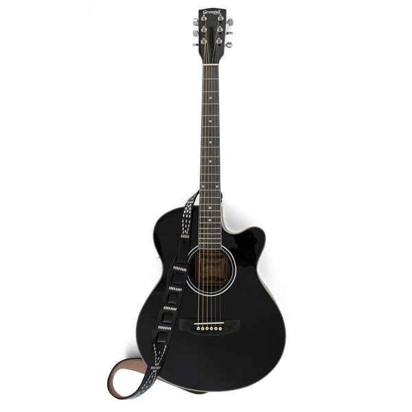 Calleen Cordero Ige Guitar Strap Black Aniline W/ Nickel Art