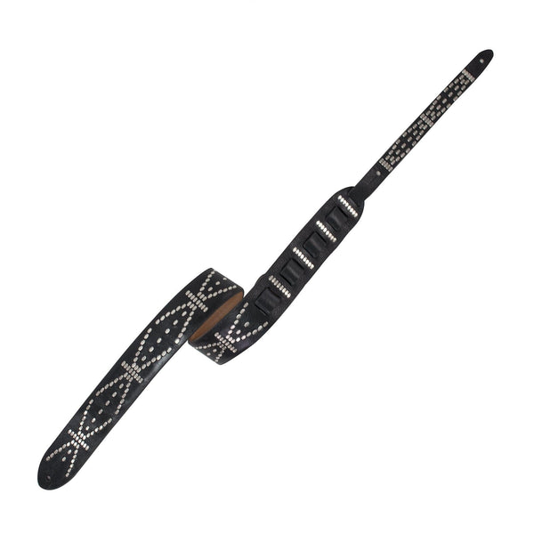 Calleen Cordero Ige Guitar Strap Black Aniline W/ Nickel Art