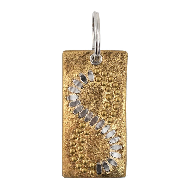 calleen cordero Infinity Keychain Gold Mirror Leather w/Brass & Nickel