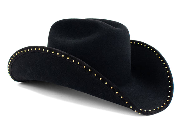 calleen cordero Jaci 200'S Hat Black Wool w/ Brass Art