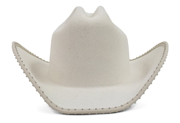 Calleen Cordero Jaci 200's Hat White Wool W/ Nickel Art