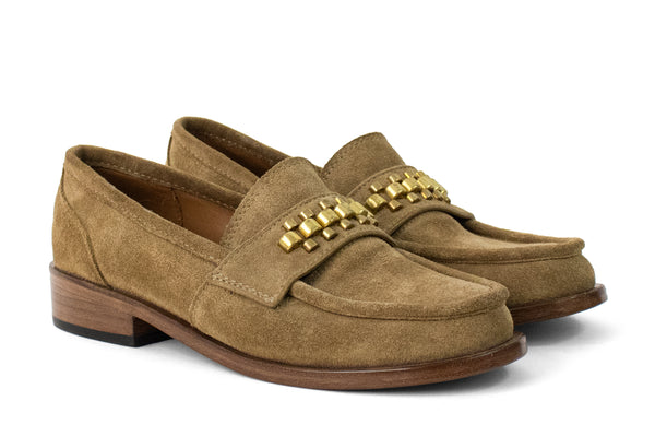 Calleen Cordero Jackson Rolex Loafer Biscuit Suede W/ Brass