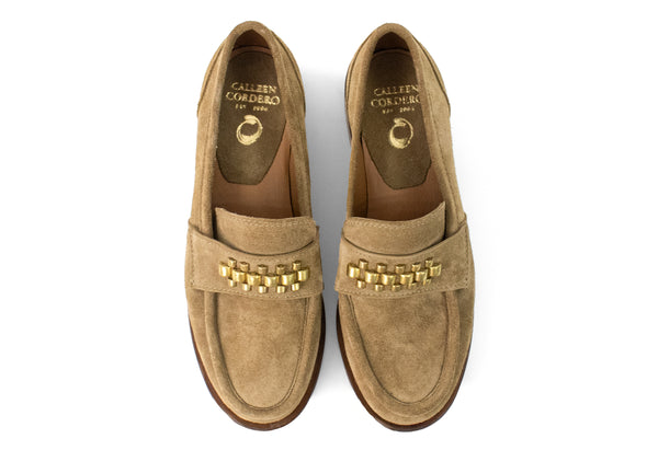 Calleen Cordero Jackson Rolex Loafer Biscuit Suede W/ Brass