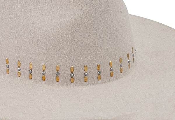 Calleen Cordero Jessa Halo Hat Ivory Wool W/ Nickel & Brass