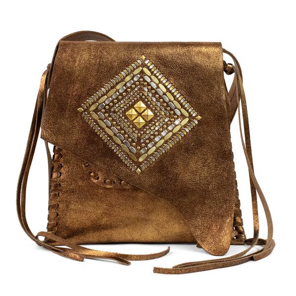 Calleen Cordero Joyti Messenger Aqua Rust W/ Brass - Nickel & Copper Art