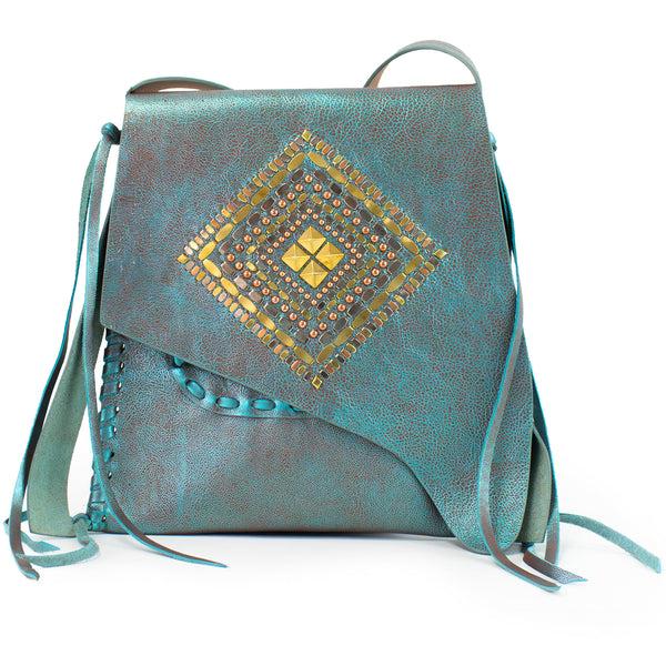 calleen cordero Joyti Messenger Aqua Rust w/ Brass - Nickel & Copper Art