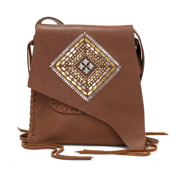 calleen cordero Joyti Messenger Cognac Nappa w/ Brass & Nickel Art