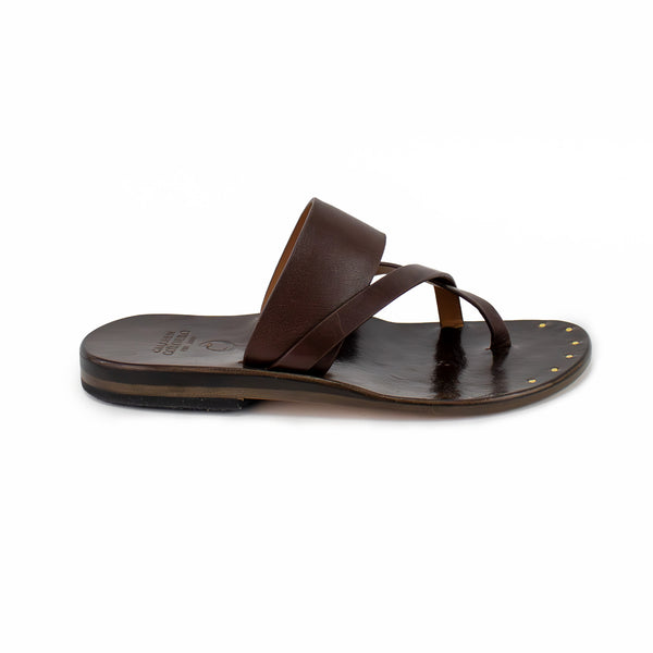Calleen Cordero Juno Sandal Chocolate Aniv W/ Brass Art