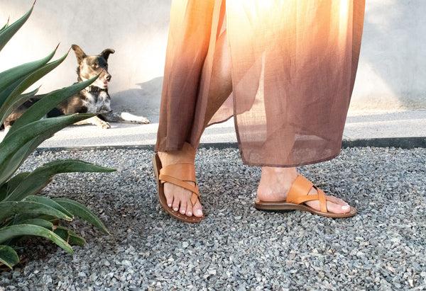 Calleen Cordero Juno Sandal Natural Vacca W/ Brass Art