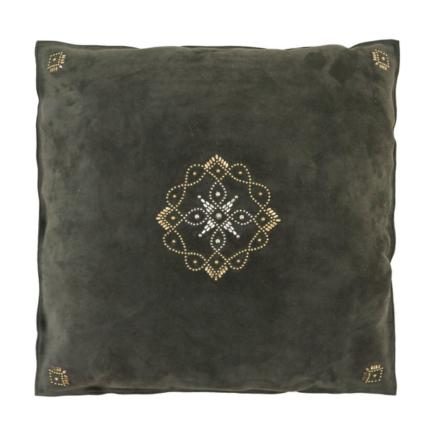 Calleen Cordero Kaia 25" X 25" Pillow Case Kaia Art - Pine Suede W/ Brass & Nickel