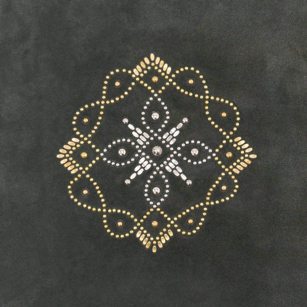 calleen cordero Kaia 25" x 25" Pillow Case Kaia Art - Pine Suede w/ Brass & Nickel