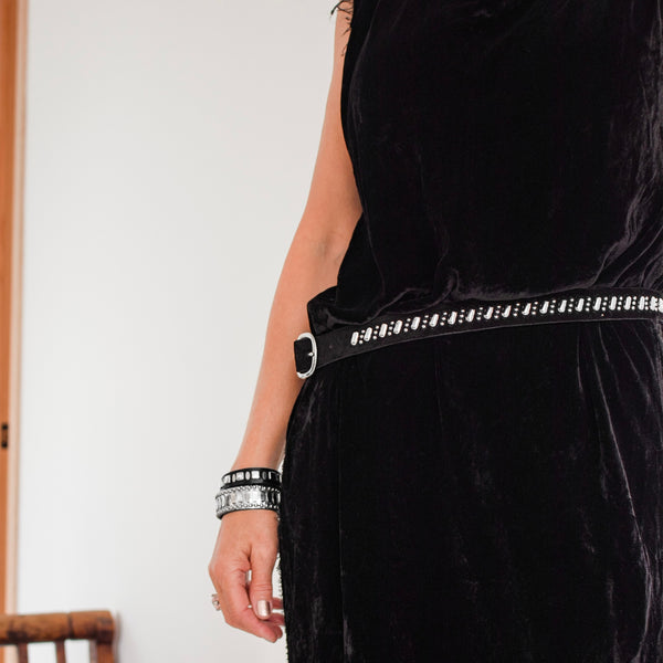 Calleen Cordero Kandi 1" Belt Shell Belmont W/ Nickel & Brass Art