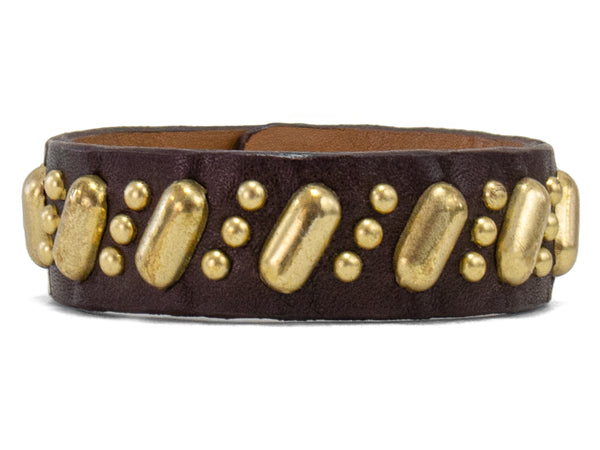 Calleen Cordero Kandi .75" Bracelet Bronze Pearl Cracked W/ Brass Art