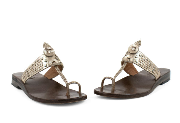 Calleen Cordero Karma Sandal Dusty Gold W/ Nickel Art