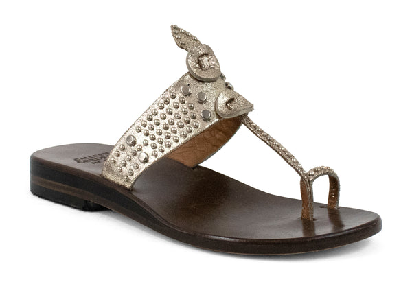 calleen cordero Karma Sandal Dusty Gold w/ Nickel Art