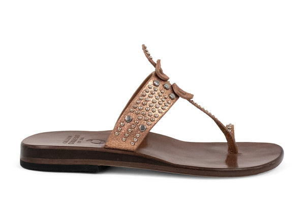 Calleen Cordero Karma Sandal Rose Gold W/ Nickel Art