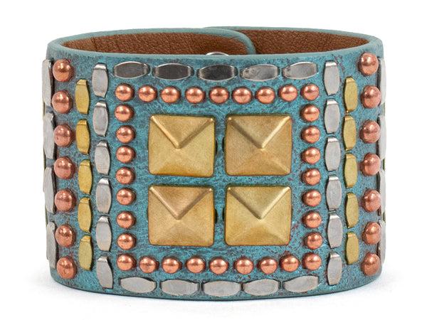 calleen cordero Kenji 2" Bracelet Aqua Rust w/ Brass - Nickel & Copper