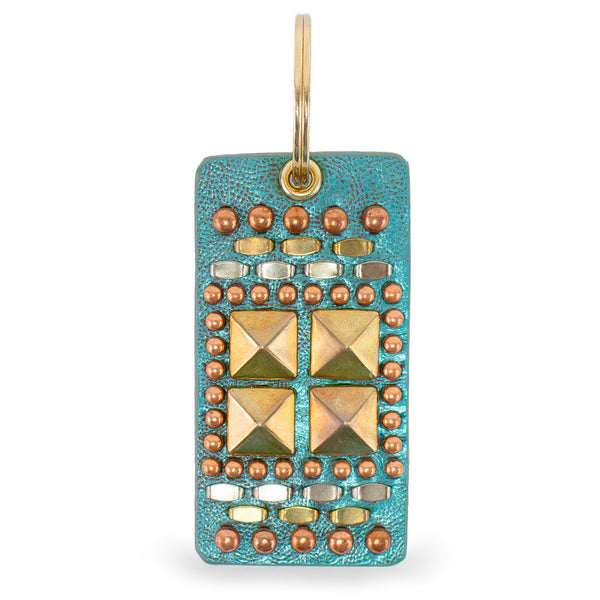 calleen cordero Kenji Keychain Aqua Rust w/ Brass - Copper & Nickel