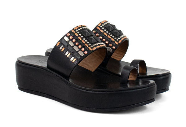 Calleen Cordero Kenji Solara Platform Black Belmont W/ Black - Copper & Nickel Art