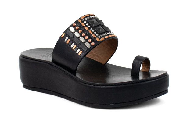 calleen cordero Kenji Solara Platform Black Belmont w/ Black - Copper & Nickel Art