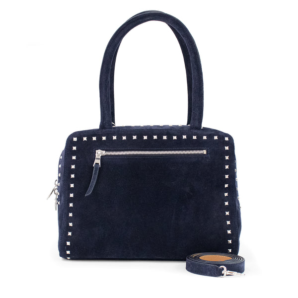 Calleen Cordero Lennox P Handbag Chocolate Suede W/ Brass Art