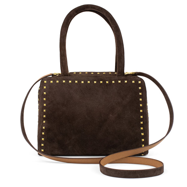 calleen cordero Lennox P Handbag Chocolate Suede w/ Brass Art