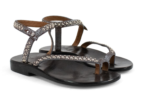 Calleen Cordero Lexa Sandal Granada Silver W/ Nickel Art