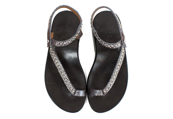Calleen Cordero Lexa Sandal Granada Silver W/ Nickel Art