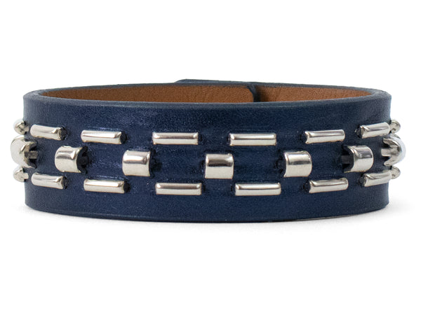 calleen cordero Lexus .75" Bracelet Navy Metallic w/ Nickel Art