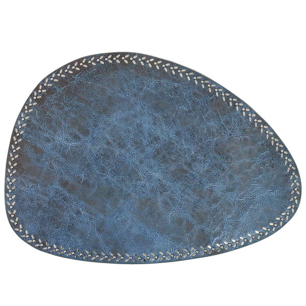 Calleen Cordero Lia Placemats (QTY 2 Pc) Blue Syr W/ Nickel Art