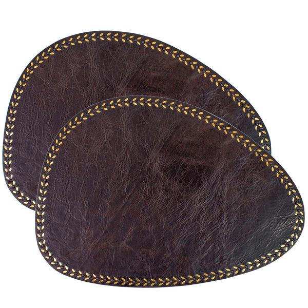 calleen cordero Lia Placemats (QTY 2 pc) Brown Rodeo w/ Black & Brass Art